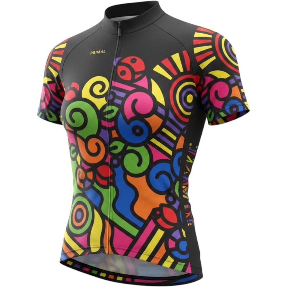 Primal Women's M Cycling Jersey Colorful‎ Abstract Graphic 1/4 Zip 3 Pocket Bike